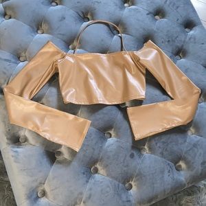 Faux leather top